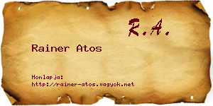 Rainer Atos névjegykártya